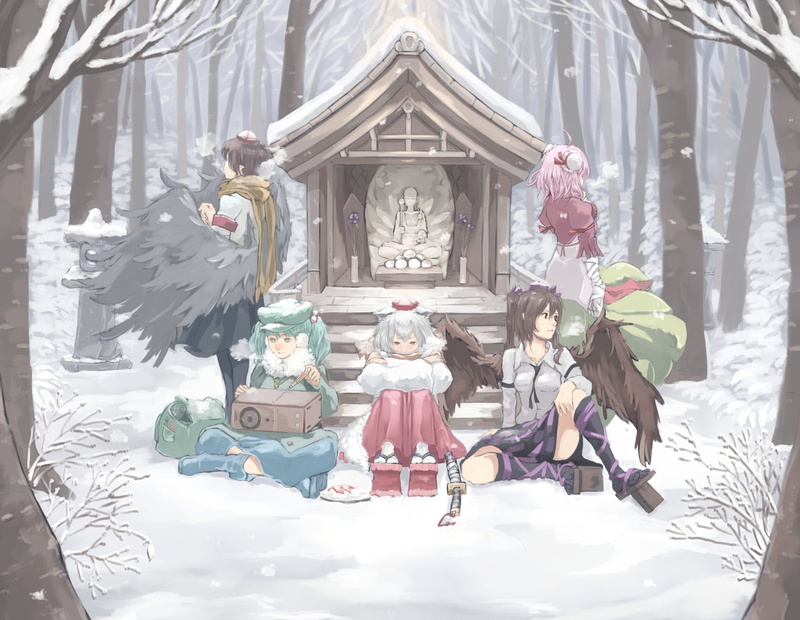 1080P, Touhou, Nitori Kawashiro, Momiji Inubashiri, Anime, Kasen Ibaraki, Aya Shameimaru, Hatate Himekaidou