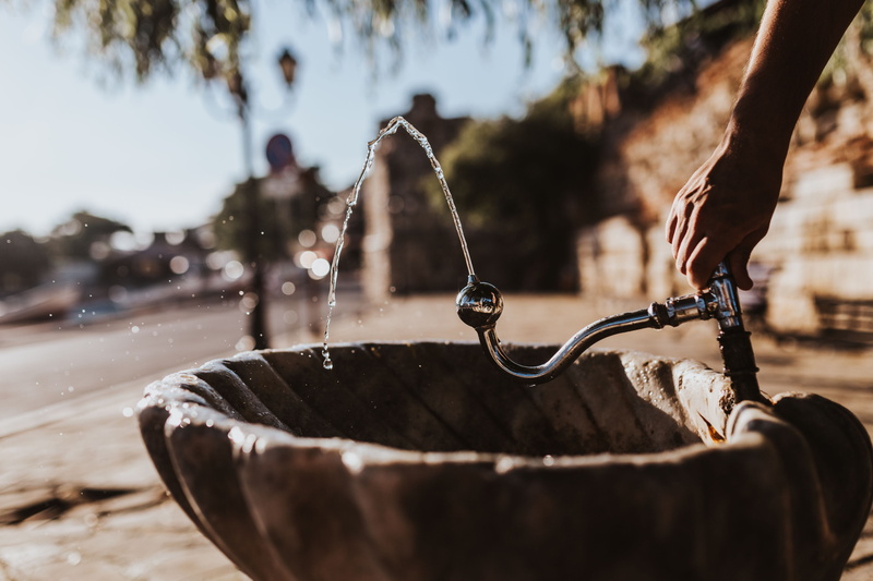 focus on foreground, metal, no people, people, 4K, balkan, street, bulgaria, purity, container, sidewalk, tap water, males, vacation, tap, architecture