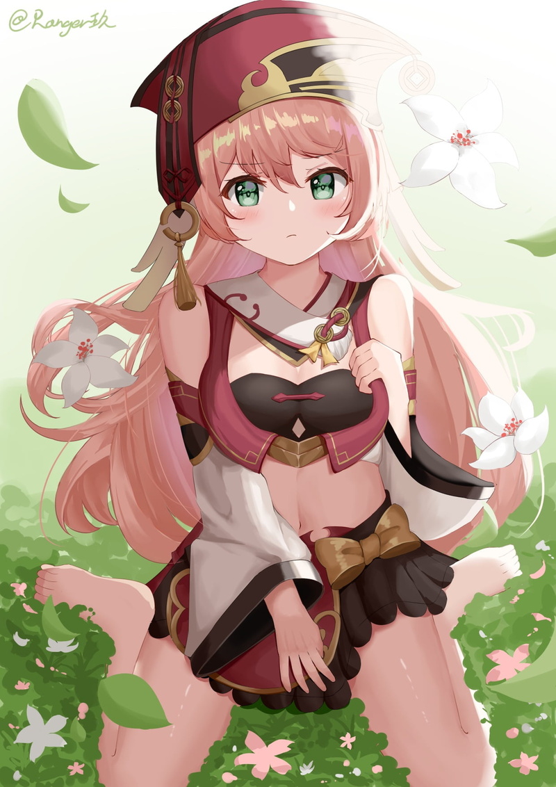 Yanfei (Genshin Impact), anime girls, belly, 720P, Genshin Impact
