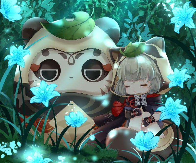 video game animals, fan art, video game girls, video game art, 1080P, Sayu (Genshin Impact), Video Game Creatures, Genshin, video game characters