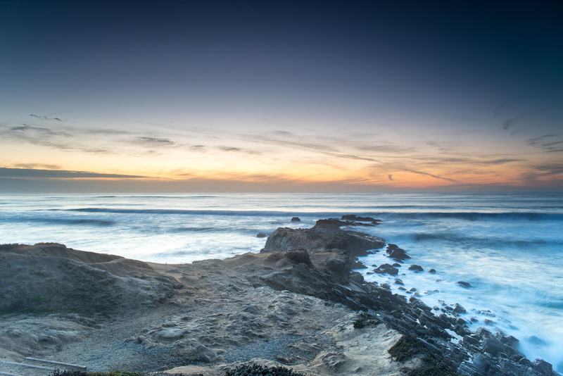 rock, california, pescadero, cloud - Sky, sky, nature, splashing, Pescadero State Beach, 720P, landscape, light, longexposure, Sunset, seashore, sea waves