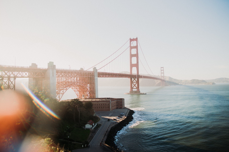 travel, nature, golden, copy space, suspension bridge, connection, sky, clear sky, golden gate bridge, bridge - man made structure, bay, california, sun