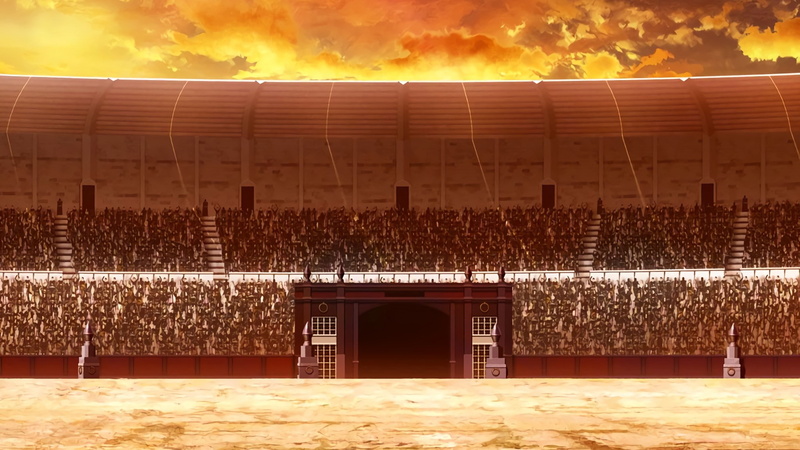 entrance, empty, orange color, water, architecture, outdoors, no people, night, sword art online, cloud - sky, gate, building, sky, nature, 1080P, built structure
