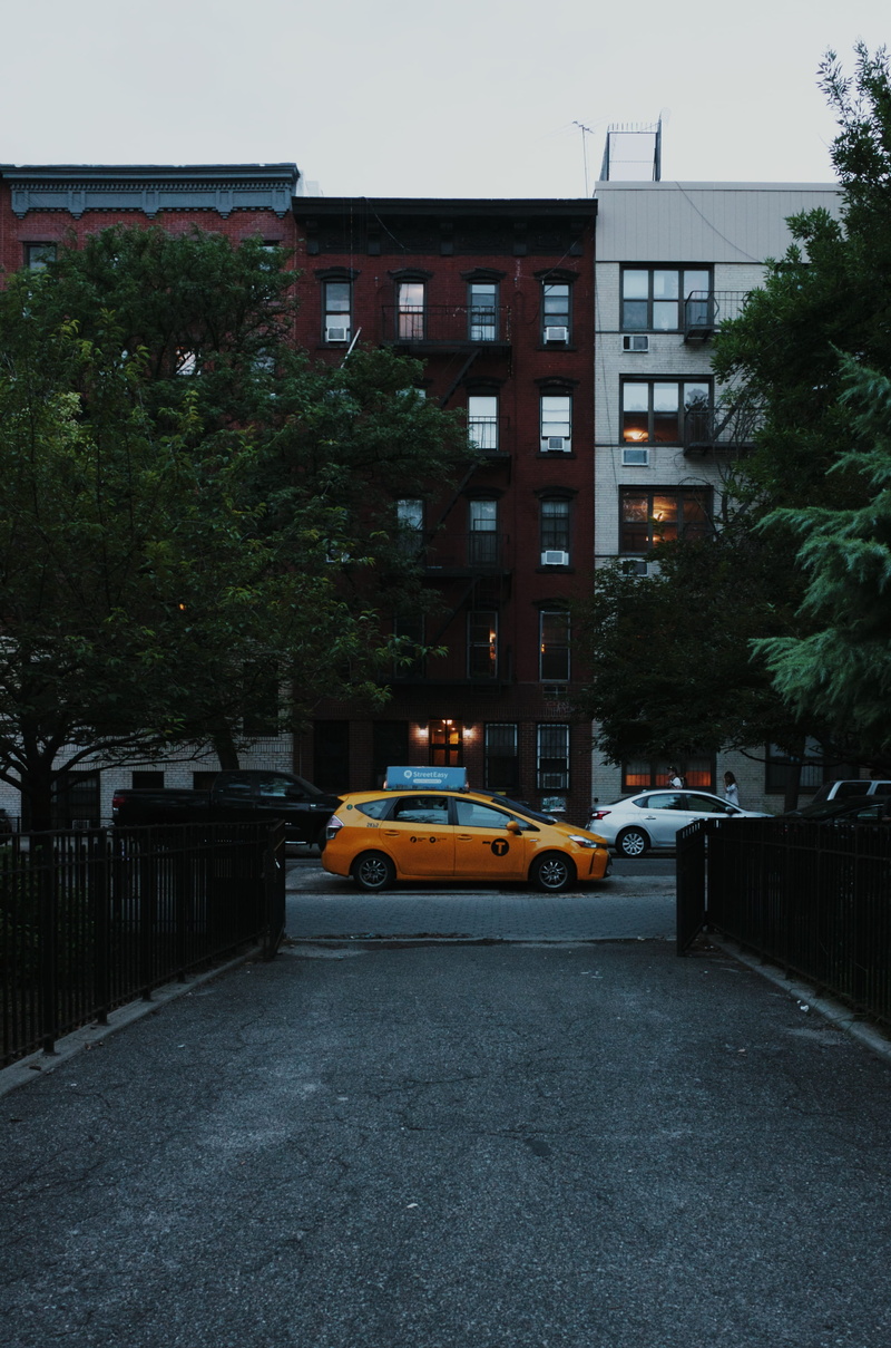united states, town, tompkins square park, automobile, cap, near, orange, dark, open, cab, gate, architecture, tree, mode of transportation, street, city