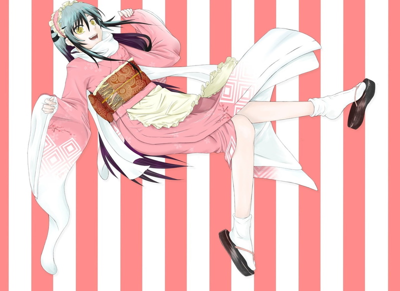 holding, side view, vitality, real people, shoe, 720P, indoors, Nurarihyon no Mago, clothing, leisure activity, lifestyles, Oikawa Tsurara, anime girls