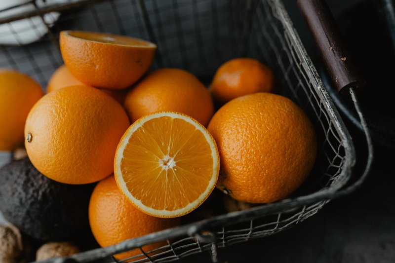 healthy eating, vitamin, group of objects, indoors, fruit, large group of objects, tangerine, drink, close-up, basket, ripe, orange color, wellbeing, 4K