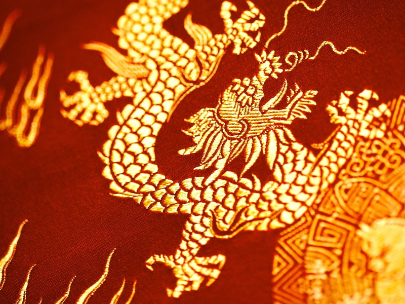 Fabric, ornate, celebration, art and craft, close-up, red, non-western script, indoors, calligraphy, 720P, design, no people, craft, Pattern, full frame