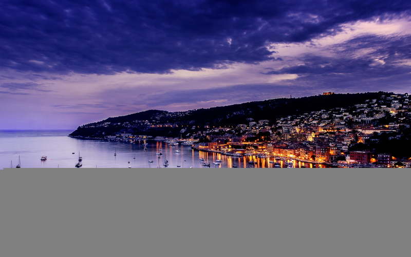 sunset, view, d, 4K, evening, spectacular, great, cote, light, france, city, azur, reflection