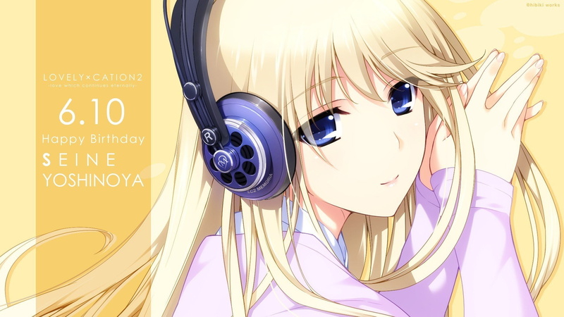 Anime Girls, Lovely x Cation 2, headphones, 1080P, anime, Yoshinoya Seine