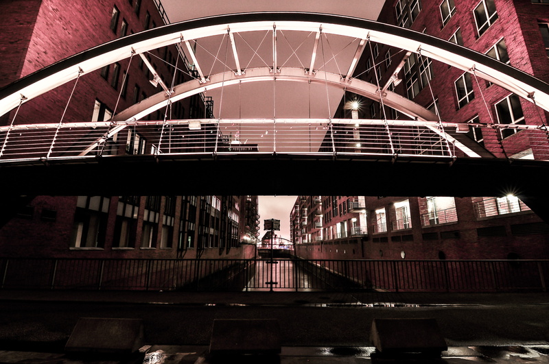 railing, architecture, channel, port, speicherstadt, 4K, city, transportation, river, history, warehouses, hafencity, built structure, nautical vessel