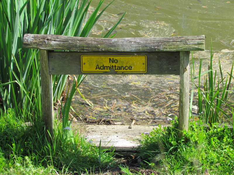 land, script, grass, western script, sign, no people, information, green color, number, day, no admittance, outdoors, wood - material, plant, pond, 4K