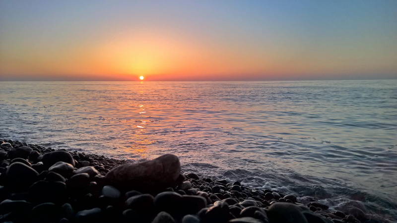 sunlight, 4K, pebble, sun, tranquil scene, outdoors, batumi, beauty in nature, sunset, no people, land, sky, solid, beach, sea, rock, horizon, georgia
