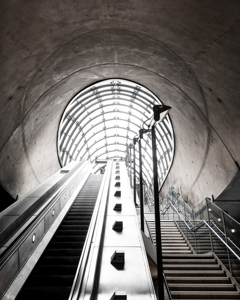 mobile, no people, indoors, beside, city, steps and staircases, ceiling, silver, modern, transportation, vertical, low angle view, 2K, stair well, elevator