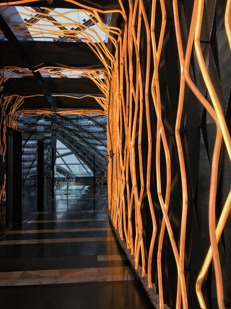 architecture, built structure, illuminated, corridor, water, connection, day, wood - material, floor, prospekt mangilik yel., nur-sultan, transportation