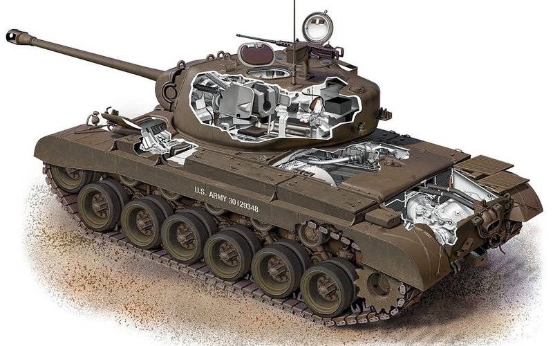 land vehicle, M26 Pershing, studio shot, 720P, motor vehicle, wheel, armed forces, army, no people, car, 4x4, weapon, military, technology, tank, white background