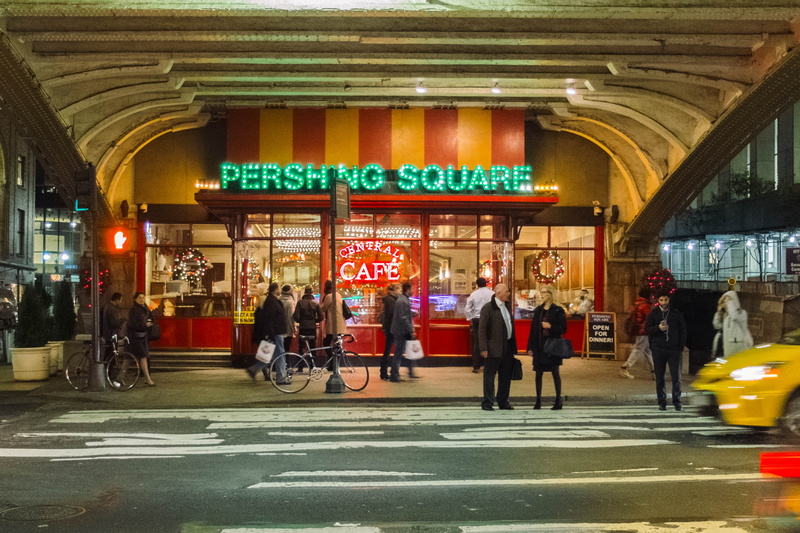 architecture, adult, transportation, women, light, illuminated, building exterior, cafe, communication, pershing square, mode of transportation, united states