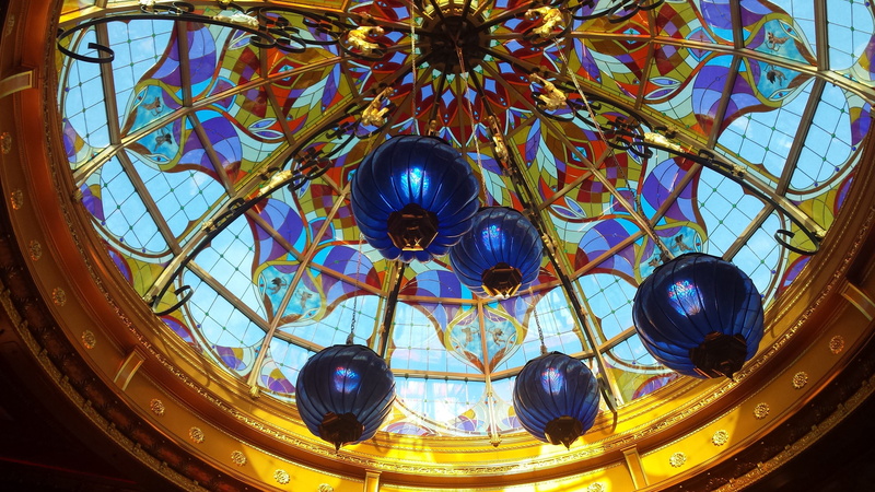 passage, built structure, Roosendaal, ornate, low angle view, Stained Glass Window, day, light, illuminated, decoration, pattern, tourism, luxury, skylight