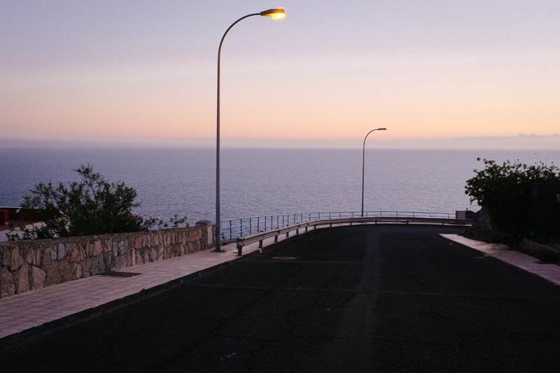 2K, railing, electric lamp, tarmac, street, lighting equipment, sunset, tower, tranquility, scenics - nature, body, horizon over water, building, water