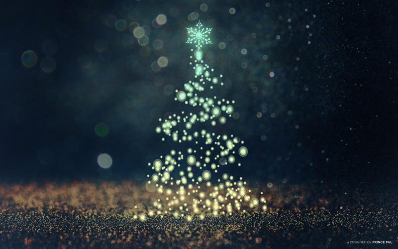 blue, CGI, HD, Christmas tree, photo, focus, light, neon, figure, shallow, Bokeh, 2K, tree, christmas, Sparkles