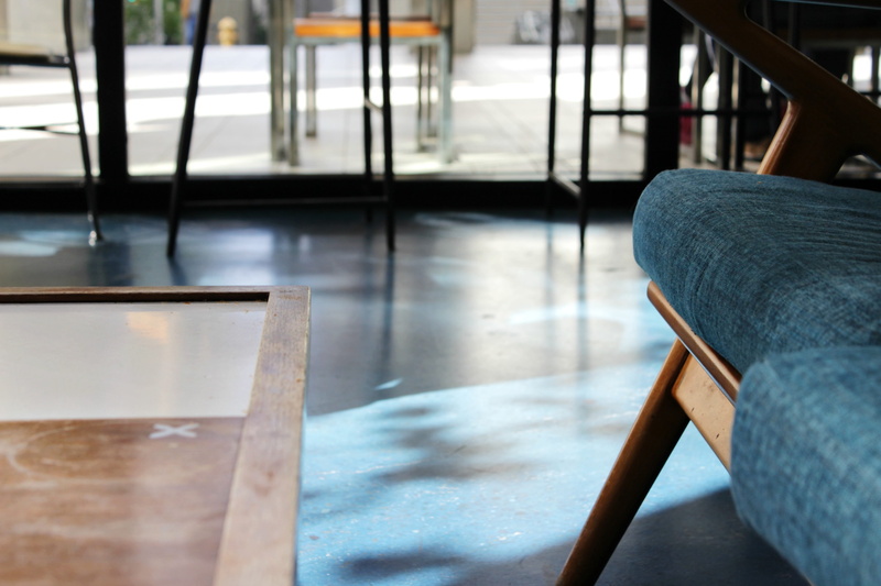 decor, empty, absence, revolving door, sunlight, seattle, padded, coffee table, wood - material, flooring, chair, window, no people, indoors, hardwood