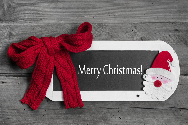 Merry Christmas, Christmas, wood - material, no people, red, clothing, western script, wool, still life, 1080P, textile, message, craft, text, emotion