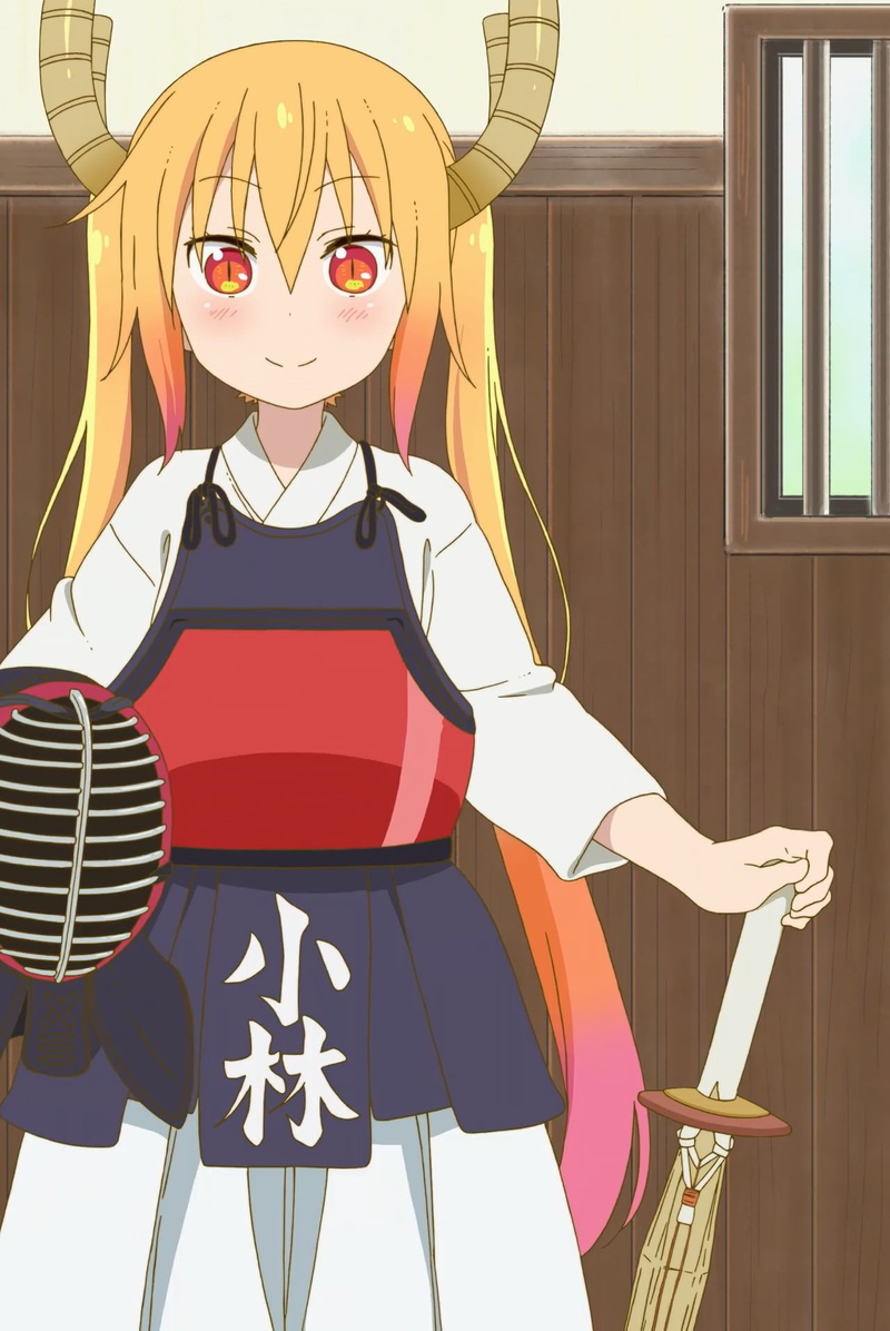 Kobayashi-san Chi no Maid Dragon, childhood, portrait, enjoyment, happiness, anime, event, indoors, Tohru (Kobayashi-san Chi no Maid Dragon), blonde, archival