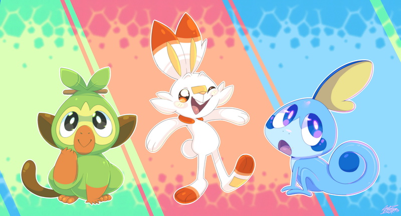 Sobble (Pokémon), Pokémon, Scorbunny (Pokémon), 2K, Grookey (Pokémon), Pokémon: Sword and Shield