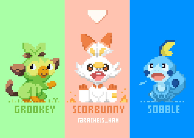 4K, Pokémon, Scorbunny (Pokémon), Sobble (Pokémon), Grookey (Pokémon), Pokémon: Sword and Shield
