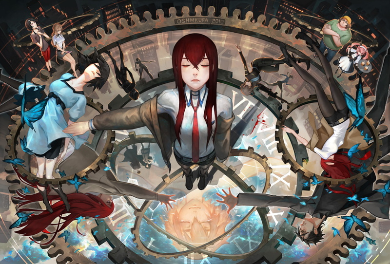 group of people, waist up, built structure, creativity, front view, 1080P, Itaru Hashida, real people, Kurisu Makise, teenager, Steins;Gate, human representation