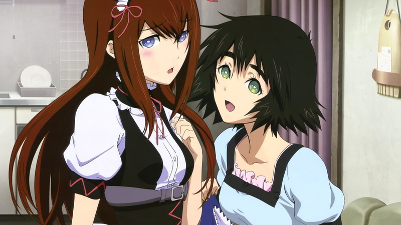 maid outfit, Makise Kurisu, one person, Shiina Mayuri, obscured face, young adult, unrecognizable person, real people, indoors, white shirt, Steins;Gate