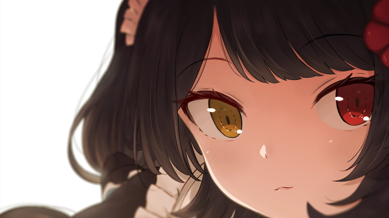 blush, 1080P, Nijisanji, headdress, short hair, black hair