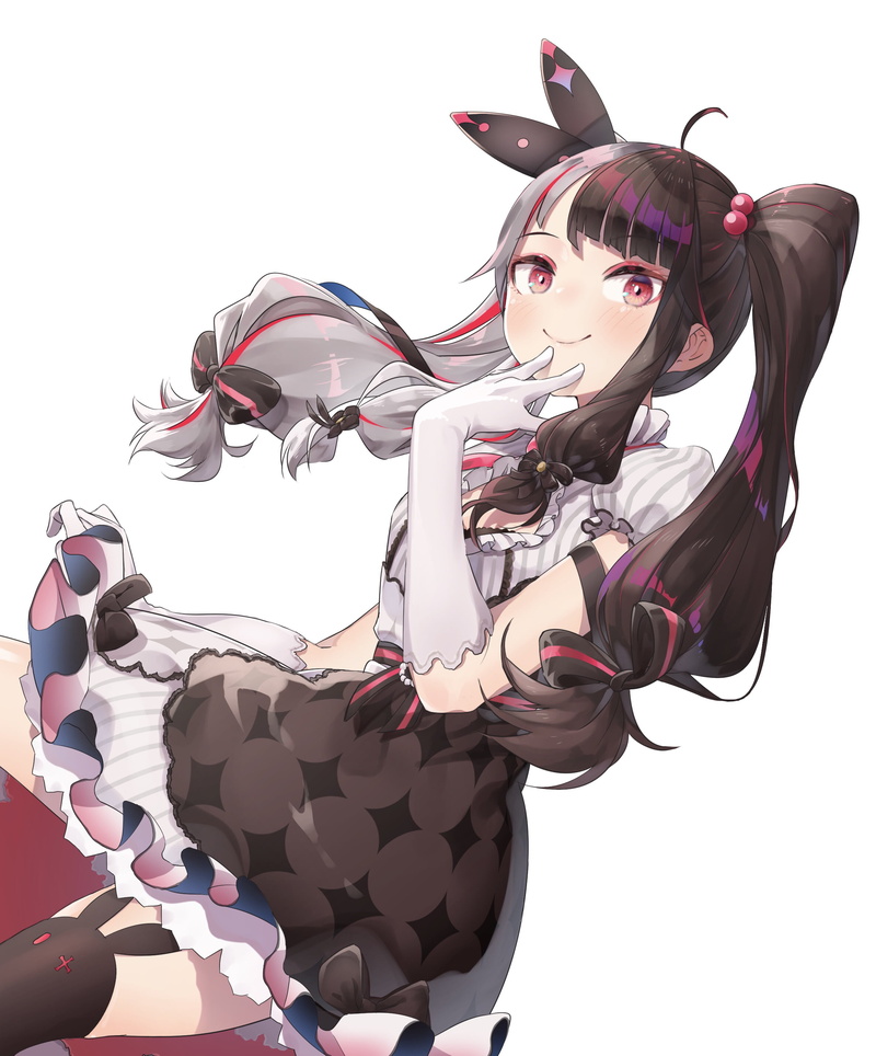 12 Graka, multicolored hair, red eyes, 2K, Yorumi Rena, anime girls, Nijisanji, smiling, dress