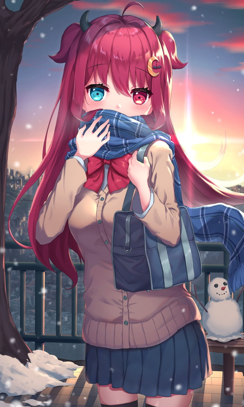 anime girls, anime, heterochromia, Nijisanji, vertical, Virtual Youtuber, Yuzuki Roa, 1080P