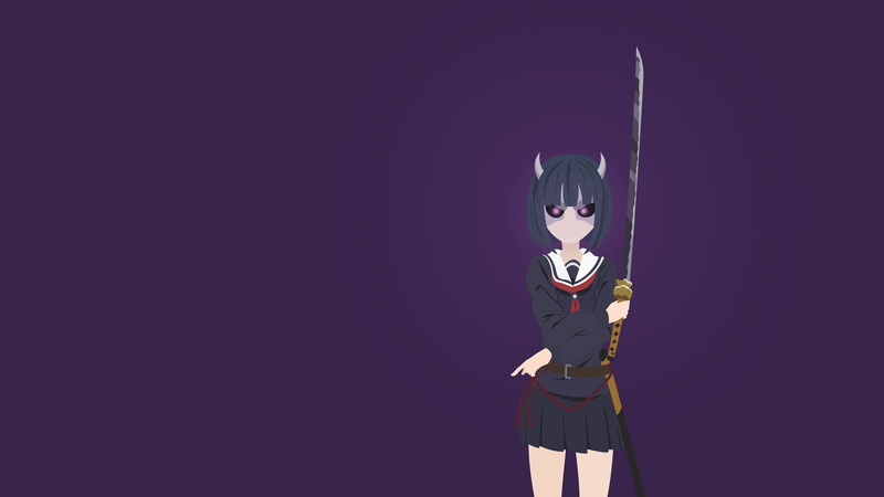 anime girls, katana, sword, 4K, Busou Shoujo Machiavellianism, Onigawara Rin