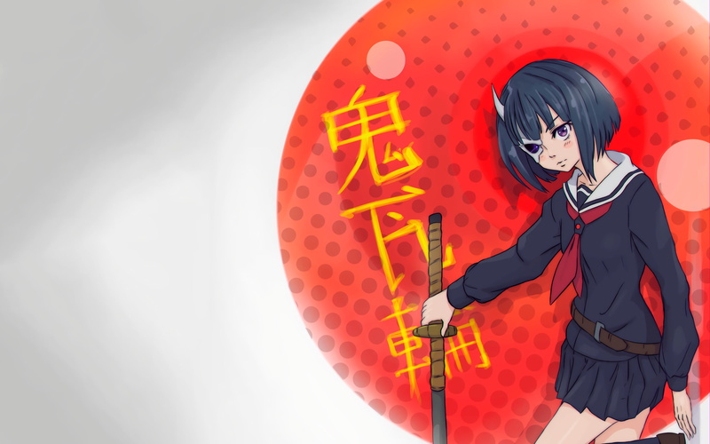 miniskirt, anime, Busou Shoujo Machiavellianism, 2K, anime girls, Onigawara Rin