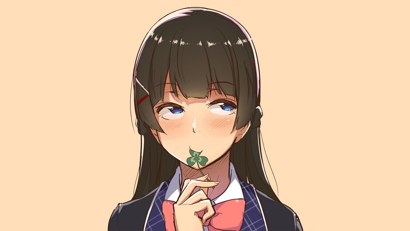 minimalism, front view, simple background, one person, schoolgirl, young men, anime girls, school uniform, orange color, colored background, representation