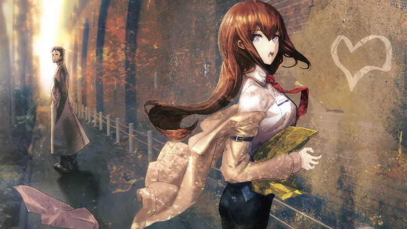 indoors, transparent, women, art and craft, 1080P, religion, glass - material, human representation, statue, reflection, representation, sculpture, anime redhead open mouth long hair purple eyes lab coats anime girls steinsgate makise kurisu okabe rintarou