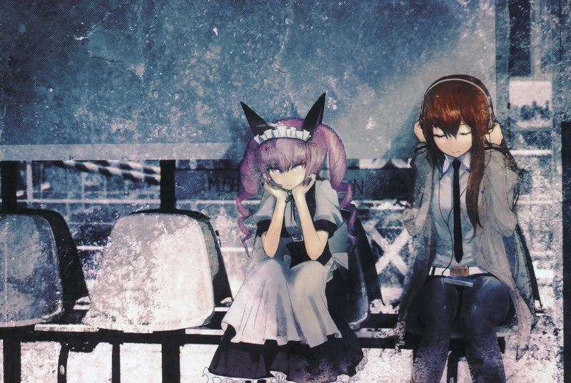 architecture, nature, animal wildlife, day, 2K, horse, chair, art and craft, seat, anime girls, cold temperature, wood - material, Makise Kurisu, winter