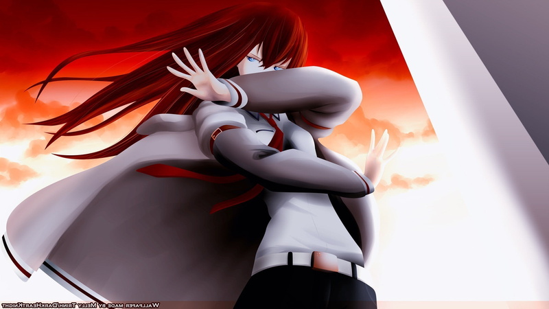adult, makise kurisu redhead long hair anime anime girls blue eyes steinsgate, nature, indoors, technology, dyed red hair, one person, women, sport, standing