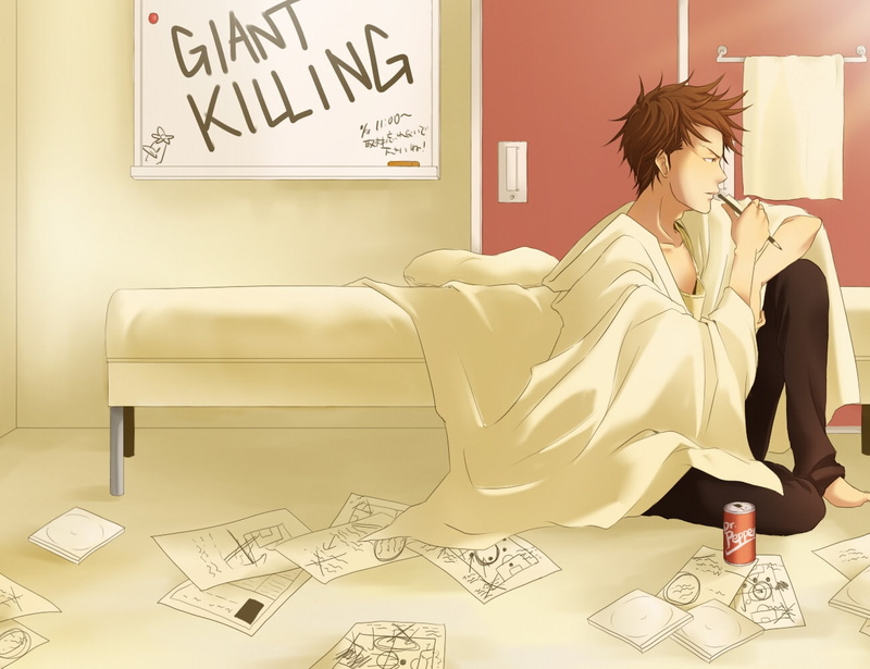 720P, anime boys, Dr Pepper, Giant Killing, anime