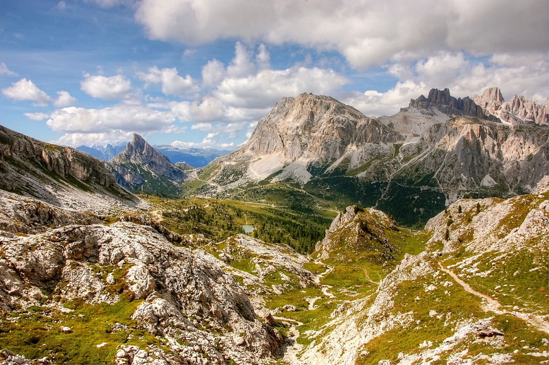 blue, formation, scenic, rock, snowcapped mountain, dolomites, mountaineering, mountain range, water, lagazuoi cable car, nature, south tyrol, the falzarego pass