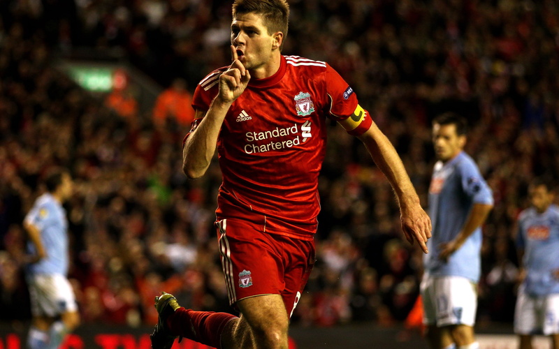 stage, Sports, strength, shirt, audience, focus on foreground, stadium, sportsman, liverpool, athlete, gerrard, group of people, people, chartered, sport