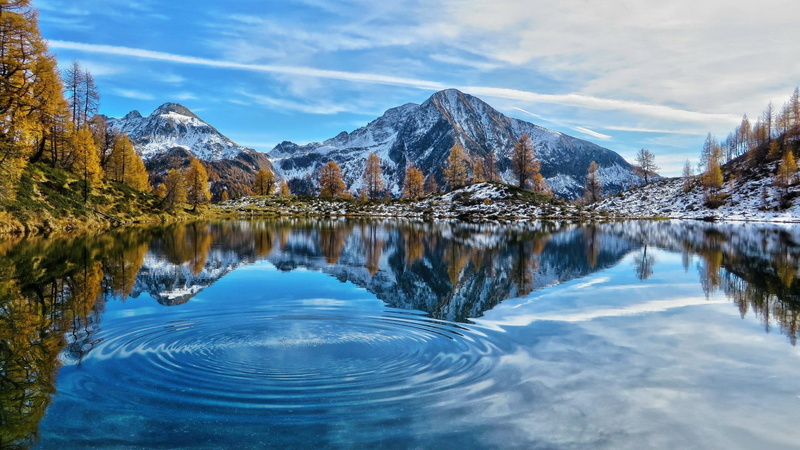mountain, nature, no people, cold temperature, reflection, idyllic, beauty in nature, snow, valle maggia, cimalmotto, outdoors, tranquility, lake, day