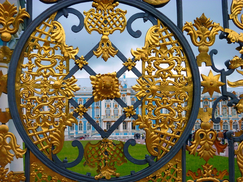 gilded, built structure, catherines palace, russia, Gold, gate, no people, Detail, building exterior, spirituality, 2K, creativity, outdoors, Fence, floral pattern