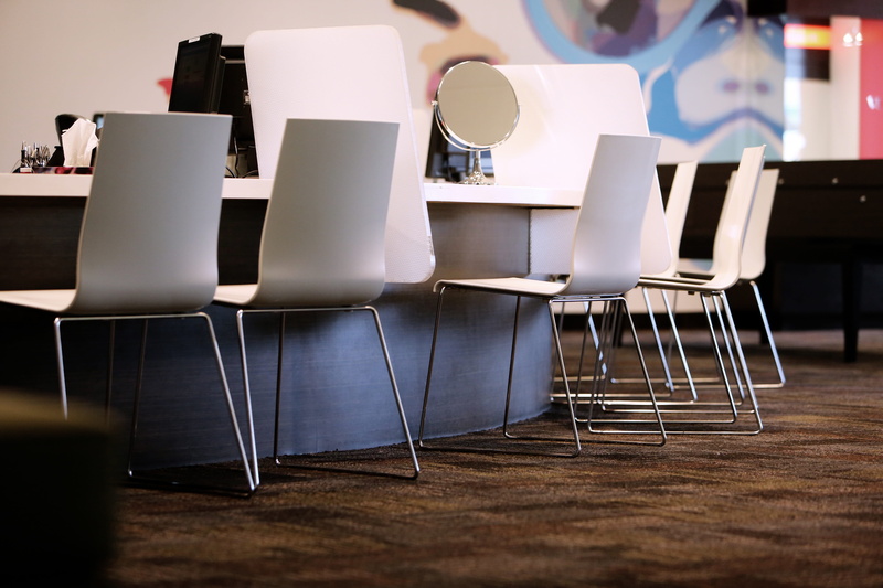 board room, salon, tables, office chair, furniture, seat, interior, 5K, barber, hairdressing, table, food and drink, white, absence, front, parlor, carpet