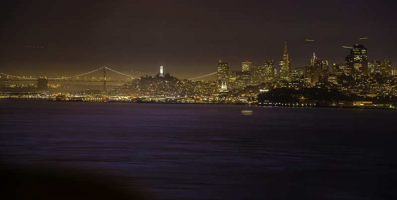 illuminated, sky, usa, sausalito, water, city, no people, vista point, san francisco, skyscraper, outdoors, bridge - man made structure, night, nightlife