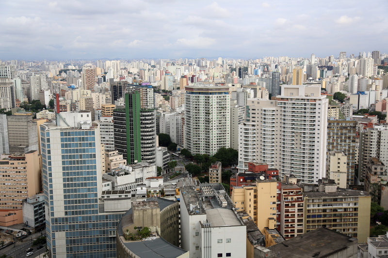 sky, modern, skyline, urban, brazil, city, skyscraper, nature, office building exterior, high angle view, crowd, architecture, vista, white, outdoors, tall - high