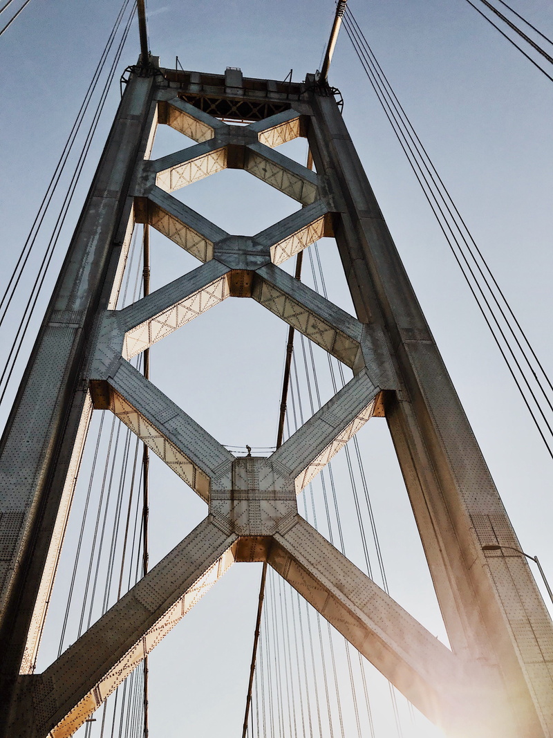 transportation, tower, clear sky, 4K, sky, pattern, travel, nature, day, san francisco, wood - material, built structure, sunset, no people, architecture