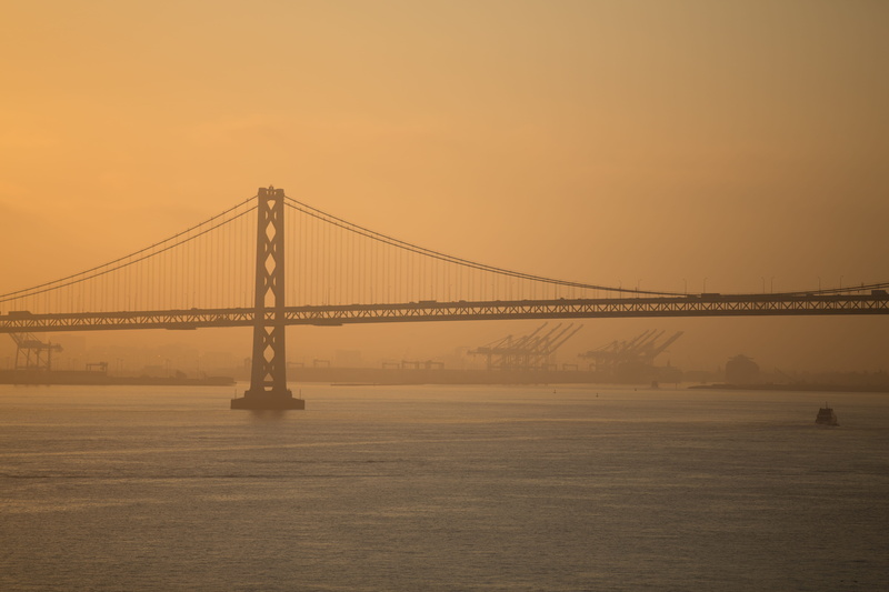 outdoors, california, bridge - man made structure, sea, tourism, commute, water, built structure, united states, architecture, colors, bay, sunset, 5K
