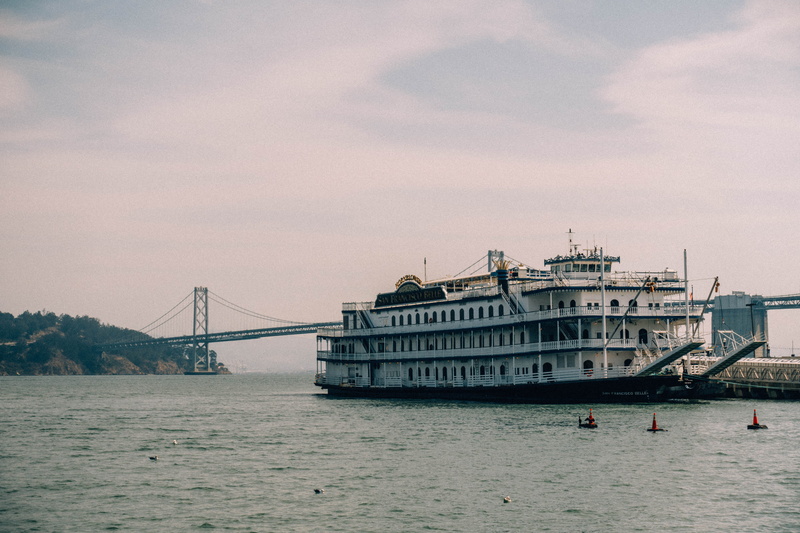 travel, america, ship, waterscape, no people, sky, landscape, bridge, california, clouds, united states, bridge - man made structure, sea, water, pacific